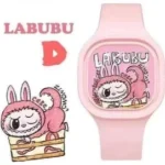 New Labubu Kids Watch Cartoon Dolls Character Round Silicone Strap Analog Digital Watch Boys Girls Children Toys Birthday Gifts-Round dial / Pink