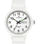 Louis Jess Outlet Youth Quartz Watch with Week Calendar Dial Men's Student Exam Special Rubber Band Children's Lun Watch-Pink / L-6060 black shell white face black belt