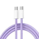 New Nylon Braided PD Fast Charging Cable Type-C to Type-c Cord Data Cable for Smart Phones Pure Copper Shenzhen Manufacturer-1 m / Purple