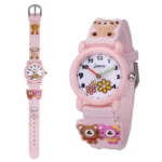 Sports Analog Quartz Watch for Kids & Pupils 3D Bear Pattern Waterproof Glass Dial Fashionable & Stylish 5mm PC Case for Girls - Image 2