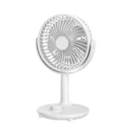 High-End 360° Rotatable Mini Desktop Fan with Knob Speed Control, Quiet USB Cooling Fan for Home, Office, and Bedroom-Type-c / 5V / White Battery style