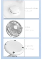 High-End 360° Rotatable Mini Desktop Fan with Knob Speed Control, Quiet USB Cooling Fan for Home, Office, and Bedroom - Image 6